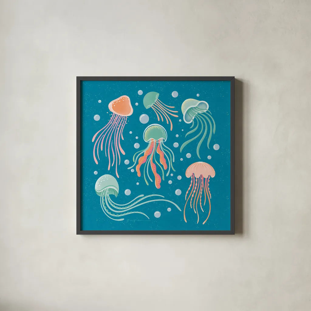 Under the Sea IV by Gia Graham. Shown in a sleek black glass frame for a contemporary gallery look. Available as an archival giclee rolled canvas, fine art paper, or poster print. SKU 80908a.