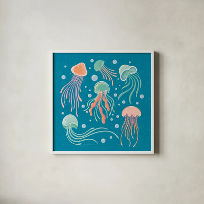 Under the Sea IV by Gia Graham. Shown in a crisp white glass frame for a clean and minimalist style. Available as an archival giclee rolled canvas, fine art paper, or poster print. SKU 80908a.