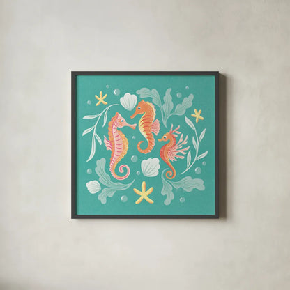 Under the Sea V by Gia Graham. Shown in a sleek black glass frame for a contemporary gallery look. Available as an archival giclee rolled canvas, fine art paper, or poster print. SKU 80909a.