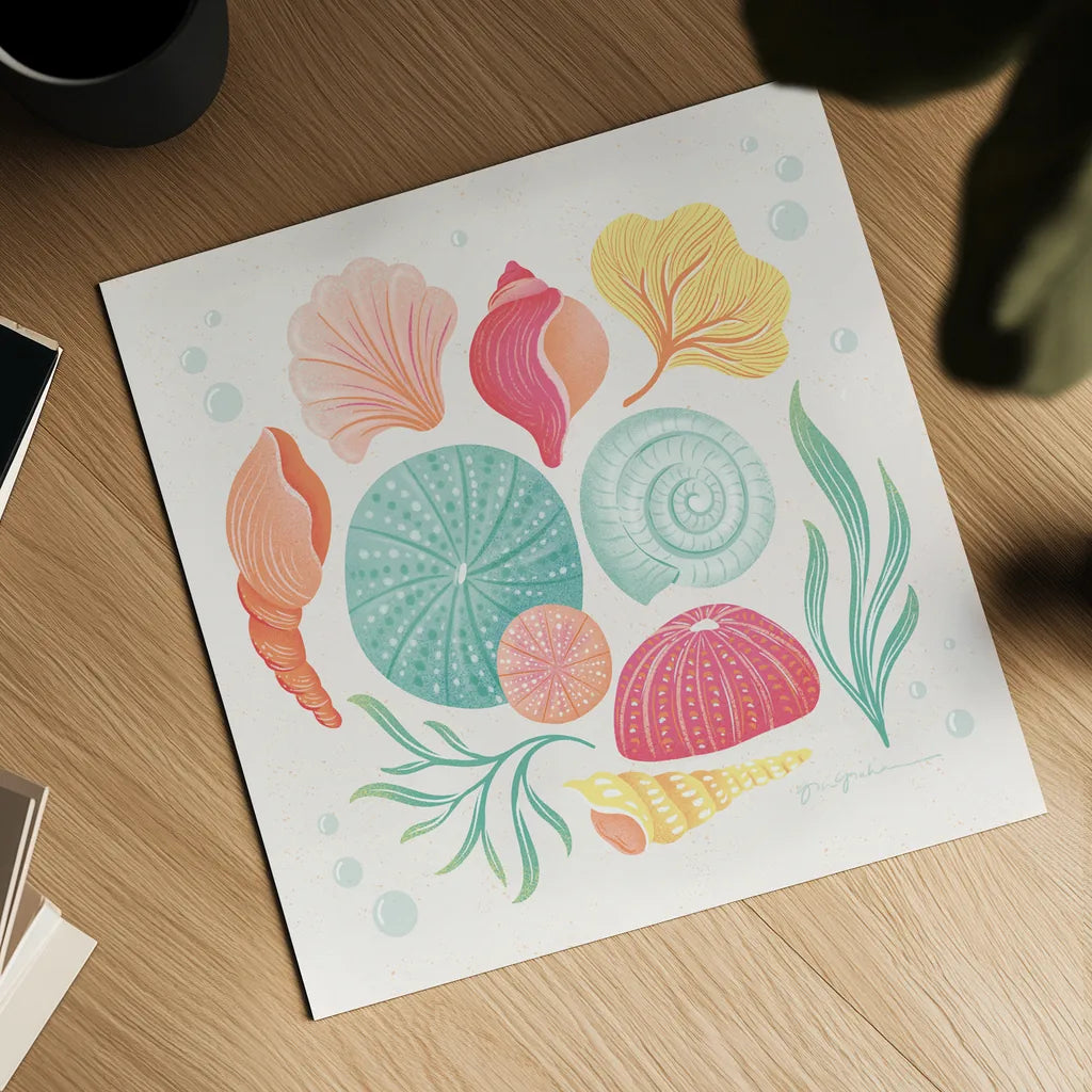 Under the Sea VI by Gia Graham. Shown as a detailed flat fine art print, highlighting archival giclee quality. Available as an archival giclee rolled canvas, fine art paper, or poster print. SKU 80910a.