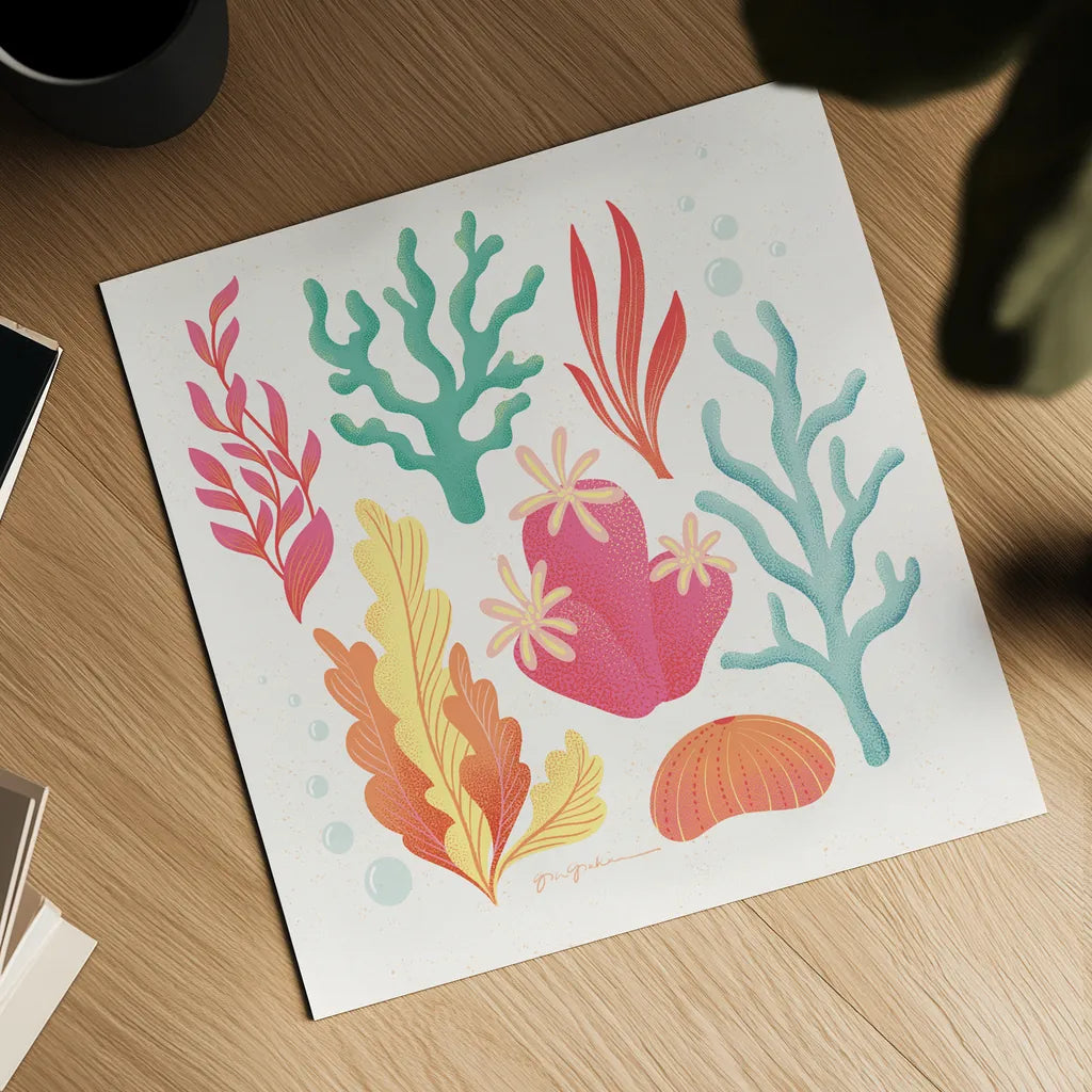 Under the Sea VII by Gia Graham. Shown as a detailed flat fine art print, highlighting archival giclee quality. Available as an archival giclee rolled canvas, fine art paper, or poster print. SKU 80911a.