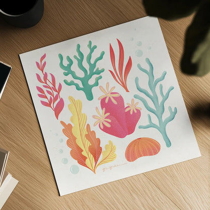 Under the Sea VII by Gia Graham. Shown as a detailed flat fine art print, highlighting archival giclee quality. Available as an archival giclee rolled canvas, fine art paper, or poster print. SKU 80911a.