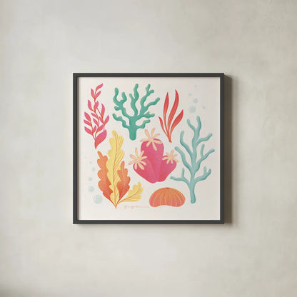 Under the Sea VII by Gia Graham. Shown in a sleek black glass frame for a contemporary gallery look. Available as an archival giclee rolled canvas, fine art paper, or poster print. SKU 80911a.