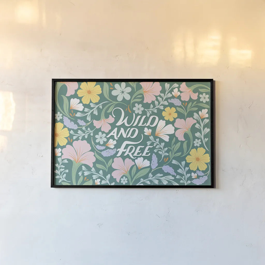 Wild and Free I by Gia Graham. shown as a paper print in a black flame. Available as a archival giclee rolled canvas, fine art paper, or poster print. SKU 88023i.