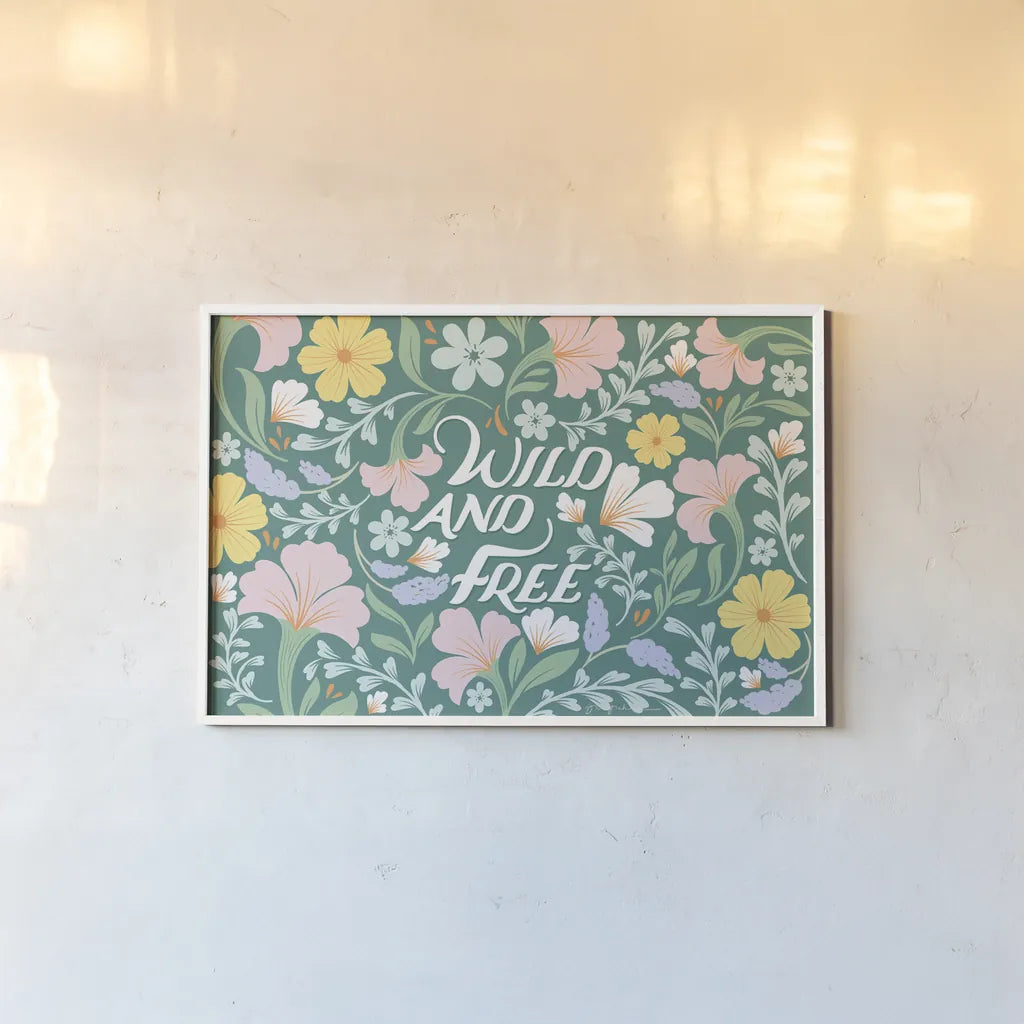 Wild and Free I by Gia Graham. shown as a paper print in a white frame. Available as a archival giclee rolled canvas, fine art paper, or poster print. SKU 88023i.