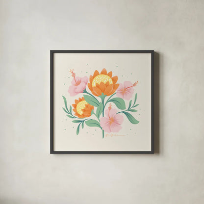 Wild and Free II by Gia Graham. Shown in a sleek black glass frame for a contemporary gallery look. Available as an archival giclee rolled canvas, fine art paper, or poster print. SKU 88024a.