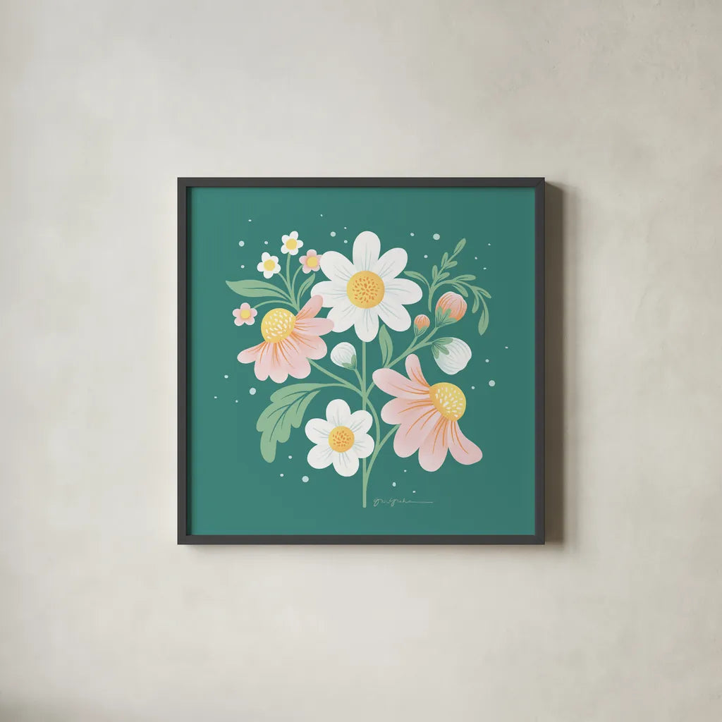 Wild and Free III by Gia Graham. Shown in a sleek black glass frame for a contemporary gallery look. Available as an archival giclee rolled canvas, fine art paper, or poster print. SKU 88025a.