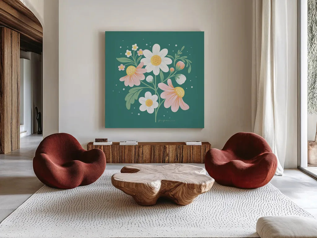 Wild and Free III by Gia Graham. Shown as extra-large giant wall art in a modern living room. Available as an archival giclee rolled canvas, fine art paper, or poster print. SKU 88025a.