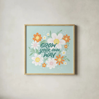 Wild and Free IV by Gia Graham. Shown in a natural wood glass frame for a timeless modern aesthetic. Available as an archival giclee rolled canvas, fine art paper, or poster print. SKU 88026a.