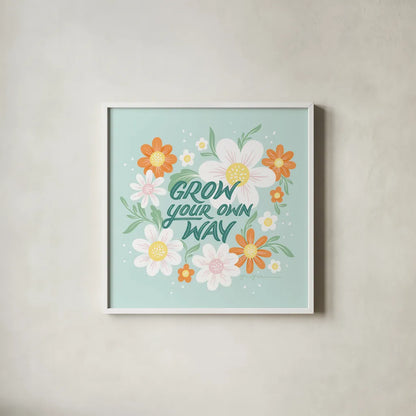 Wild and Free IV by Gia Graham. Shown in a crisp white glass frame for a clean and minimalist style. Available as an archival giclee rolled canvas, fine art paper, or poster print. SKU 88026a.