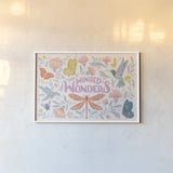 Winged Wonders I by Gia Graham. shown as a paper print in a white frame. Available as a archival giclee rolled canvas, fine art paper, or poster print. SKU 85037i.