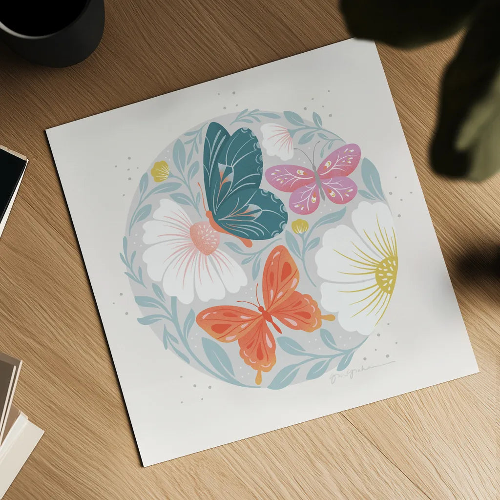 Winged Wonders II by Gia Graham. Shown as a detailed flat fine art print, highlighting archival giclee quality. Available as an archival giclee rolled canvas, fine art paper, or poster print. SKU 85038a.