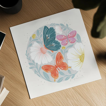 Winged Wonders II by Gia Graham. Shown as a detailed flat fine art print, highlighting archival giclee quality. Available as an archival giclee rolled canvas, fine art paper, or poster print. SKU 85038a.