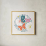 Winged Wonders II by Gia Graham. Shown in a natural wood glass frame for a timeless modern aesthetic. Available as an archival giclee rolled canvas, fine art paper, or poster print. SKU 85038a.