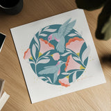 Winged Wonders III by Gia Graham. Shown as a detailed flat fine art print, highlighting archival giclee quality. Available as an archival giclee rolled canvas, fine art paper, or poster print. SKU 85039a.
