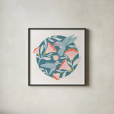 Winged Wonders III by Gia Graham. Shown in a sleek black glass frame for a contemporary gallery look. Available as an archival giclee rolled canvas, fine art paper, or poster print. SKU 85039a.