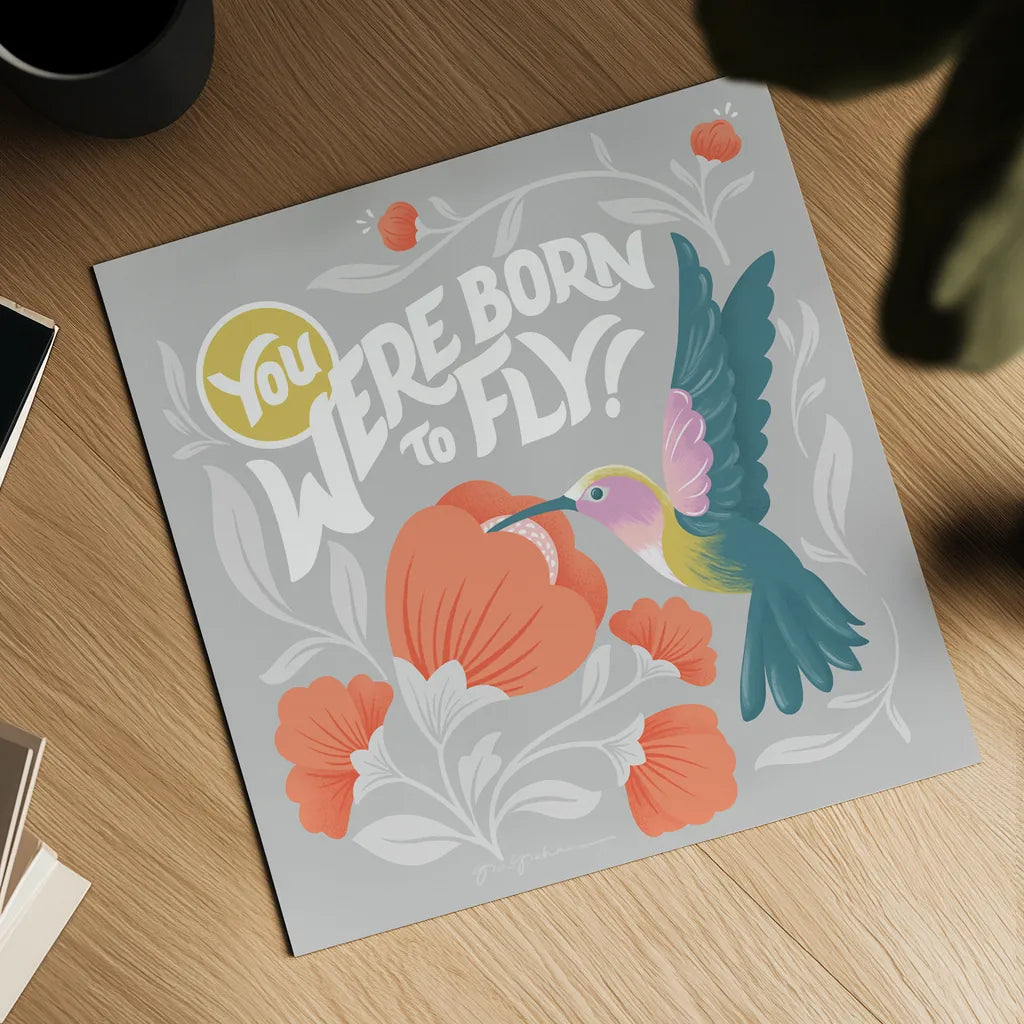 Winged Wonders V by Gia Graham. Shown as a detailed flat fine art print, highlighting archival giclee quality. Available as an archival giclee rolled canvas, fine art paper, or poster print. SKU 85041a.