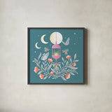 Winged Wonders VII by Gia Graham. Shown in a sleek black glass frame for a contemporary gallery look. Available as an archival giclee rolled canvas, fine art paper, or poster print. SKU 85043a.