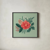 Winter Arrangements VII by Gia Graham. Shown in a sleek black glass frame for a contemporary gallery look. Available as an archival giclee rolled canvas, fine art paper, or poster print. SKU 103072a.