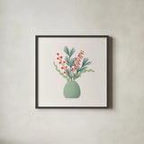 Winter Arrangements VIII by Gia Graham. Shown in a sleek black glass frame for a contemporary gallery look. Available as an archival giclee rolled canvas, fine art paper, or poster print. SKU 103073a.