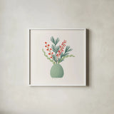 Winter Arrangements VIII by Gia Graham. Shown in a crisp white glass frame for a clean and minimalist style. Available as an archival giclee rolled canvas, fine art paper, or poster print. SKU 103073a.
