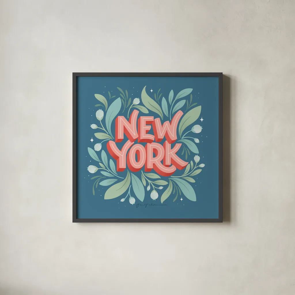 World Cities II by Gia Graham. Shown in a sleek black glass frame for a contemporary gallery look. Available as an archival giclee rolled canvas, fine art paper, or poster print. SKU 67088a.