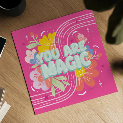 You Are Magic by Gia Graham. Shown as a detailed flat fine art print, highlighting archival giclee quality. Available as an archival giclee rolled canvas, fine art paper, or poster print. SKU 87813a.