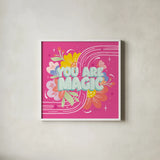 You Are Magic by Gia Graham. Shown in a crisp white glass frame for a clean and minimalist style. Available as an archival giclee rolled canvas, fine art paper, or poster print. SKU 87813a.