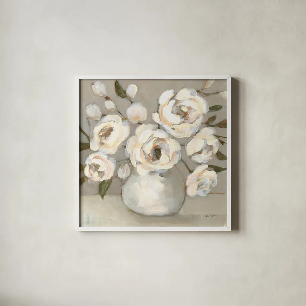 Billy Jean by Haley Knighten. Shown in a crisp white glass frame for a clean and minimalist style. Available as an archival giclee rolled canvas, fine art paper, or poster print. SKU 91014a.