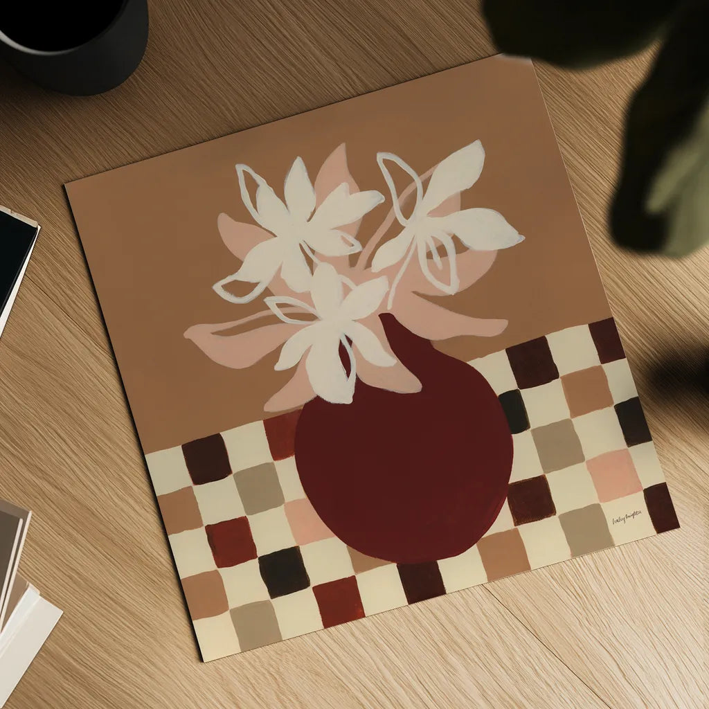 Calico Lilies by Haley Knighten. Shown as a detailed flat fine art print, highlighting archival giclee quality. Available as an archival giclee rolled canvas, fine art paper, or poster print. SKU 95367a.