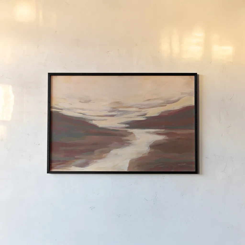 Crimson Creek by Haley Knighten. shown as a paper print in a black flame. Available as a archival giclee rolled canvas, fine art paper, or poster print. SKU 90132i.