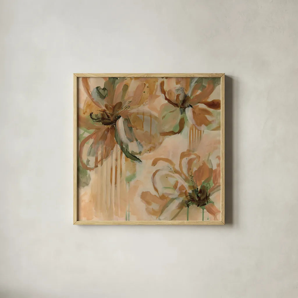 Fever Dream II by Haley Knighten. Shown in a natural wood glass frame for a timeless modern aesthetic. Available as an archival giclee rolled canvas, fine art paper, or poster print. SKU 95249a.