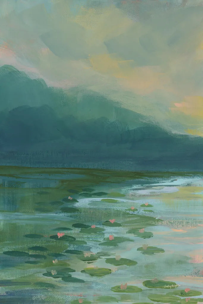 Lily Pad Lagoon II by Haley Knighten. SKU 90494h. Archival Giclee Fine art print for wall decor.