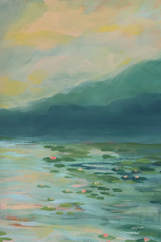 Lily Pad Lagoon III by Haley Knighten. SKU 90495h. Archival Giclee Fine art print for wall decor.