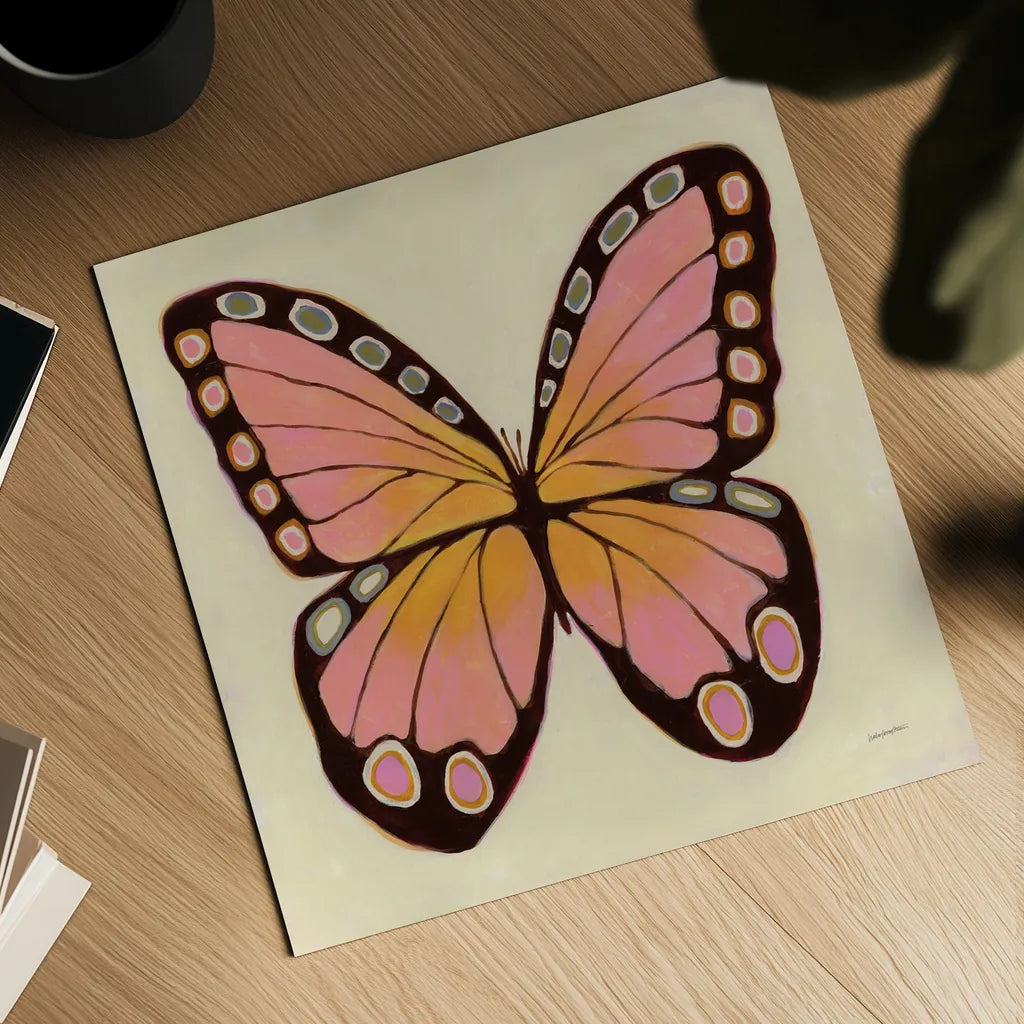 Mariposa by Haley Knighten. Shown as a detailed flat fine art print, highlighting archival giclee quality. Available as an archival giclee rolled canvas, fine art paper, or poster print. SKU 93318a.