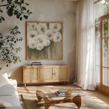 Ms Adele by Haley Knighten. Shown in a natural wood frame in a cozy modern living room. Available as an archival giclee rolled canvas, fine art paper, or poster print. SKU 91011a.