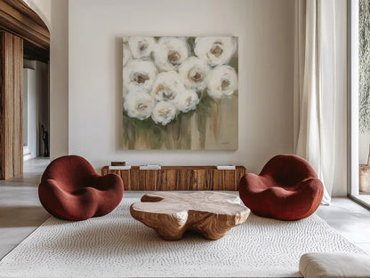 Ms Adele by Haley Knighten. Shown as extra-large giant wall art in a modern living room. Available as an archival giclee rolled canvas, fine art paper, or poster print. SKU 91011a.