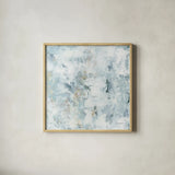 Pale Gray IV by Haley Knighten. Shown in a natural wood glass frame for a timeless modern aesthetic. Available as an archival giclee rolled canvas, fine art paper, or poster print. SKU 91850a.