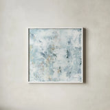 Pale Gray IV by Haley Knighten. Shown in a crisp white glass frame for a clean and minimalist style. Available as an archival giclee rolled canvas, fine art paper, or poster print. SKU 91850a.