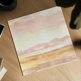 Pink Horizon I by Haley Knighten. Shown as a detailed flat fine art print, highlighting archival giclee quality. Available as an archival giclee rolled canvas, fine art paper, or poster print. SKU 91619a.