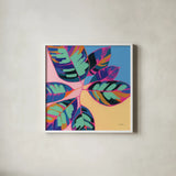 Plant Lady I by Haley Knighten. Shown in a crisp white glass frame for a clean and minimalist style. Available as an archival giclee rolled canvas, fine art paper, or poster print. SKU 93303a.