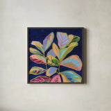 Plant Lady II by Haley Knighten. Shown in a sleek black glass frame for a contemporary gallery look. Available as an archival giclee rolled canvas, fine art paper, or poster print. SKU 93304a.