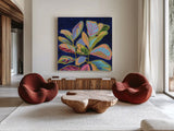 Plant Lady II by Haley Knighten. Shown as extra-large giant wall art in a modern living room. Available as an archival giclee rolled canvas, fine art paper, or poster print. SKU 93304a.