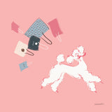 Poodle Shopping Spree by Haley Knighten. SKU 93969a. Archival Giclee Fine art print for wall decor.