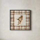 Ride Em Border by Haley Knighten. Shown in a sleek black glass frame for a contemporary gallery look. Available as an archival giclee rolled canvas, fine art paper, or poster print. SKU 103329a.