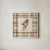 Ride Em Border by Haley Knighten. Shown in a crisp white glass frame for a clean and minimalist style. Available as an archival giclee rolled canvas, fine art paper, or poster print. SKU 103329a.