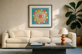 Like Frida I by Harriet Sussman. Displayed in a glass frame with matte in a clean modern living room. Available as an archival giclee rolled canvas, fine art paper, or poster print. SKU 39653a.