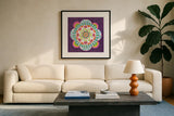 Like Frida III by Harriet Sussman. Displayed in a glass frame with matte in a clean modern living room. Available as an archival giclee rolled canvas, fine art paper, or poster print. SKU 39655a.