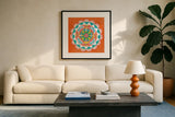 Like Frida IV by Harriet Sussman. Displayed in a glass frame with matte in a clean modern living room. Available as an archival giclee rolled canvas, fine art paper, or poster print. SKU 39656a.