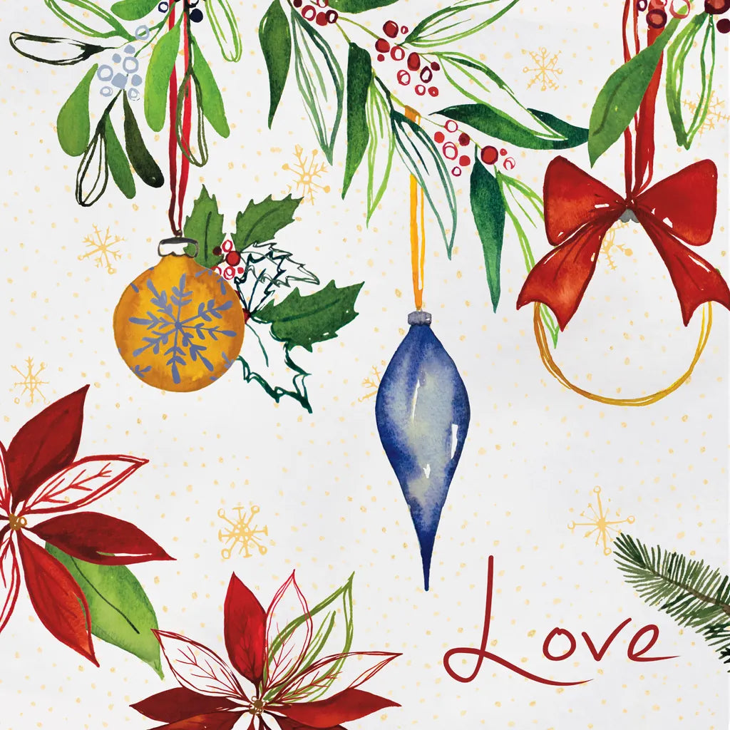 Watercolor Christmas II by Harriet Sussman. SKU 30811a. Archival Giclee Fine art print for wall decor.